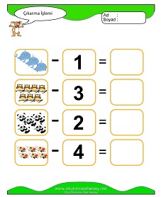 Çıkarma İşlemi Çalışma Sayfaları